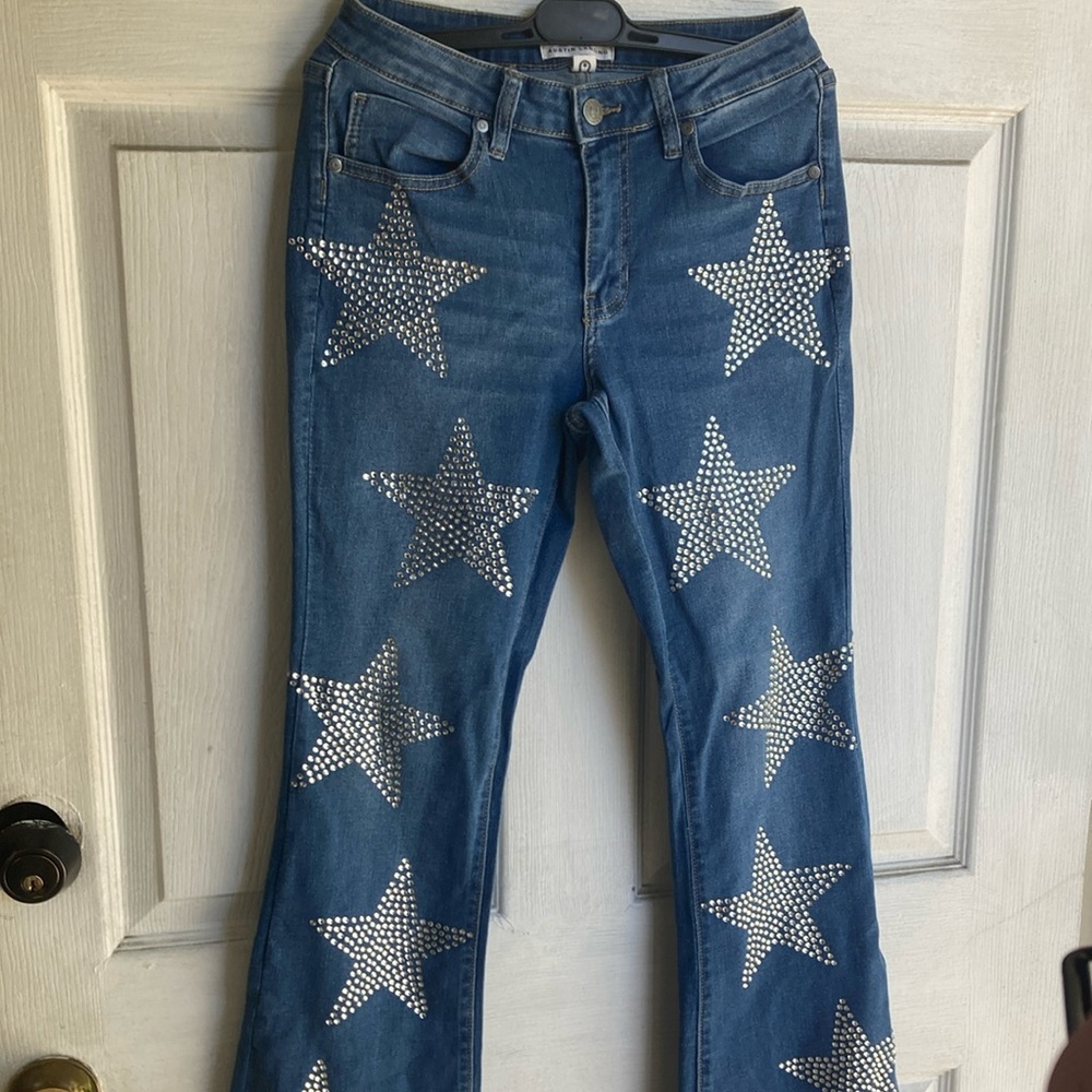 Silver Star Blue Flare Jeans